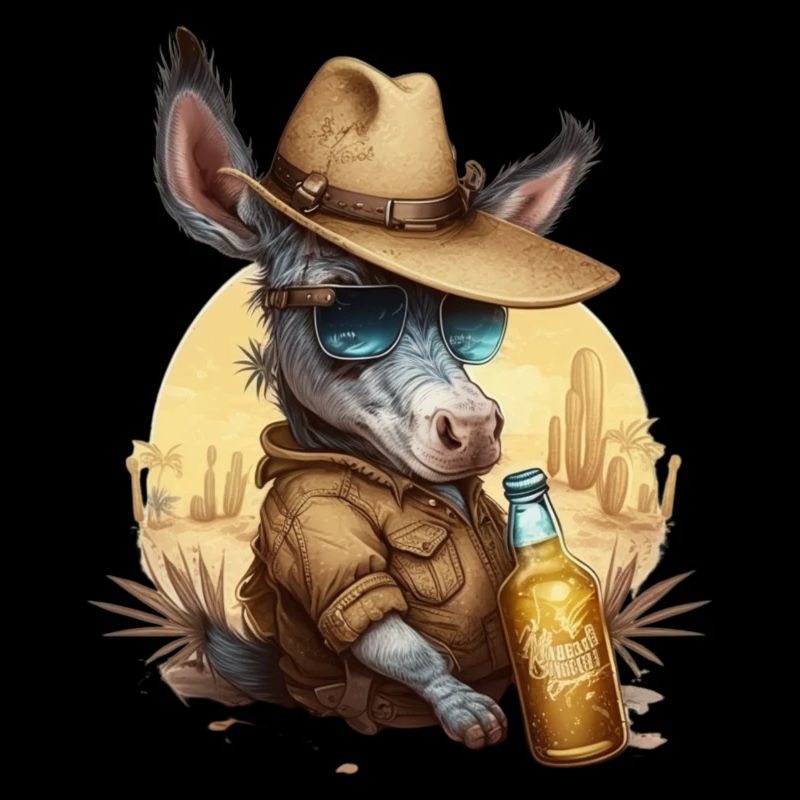 Mignon, cool bébé âne avec de la bière
