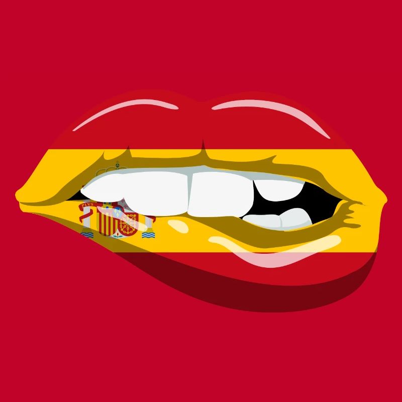 Espagne Drapeau lèvres Espagnole Drapeau bouche