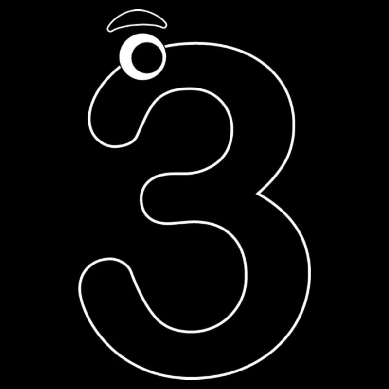 Number Three 3 Kids Birthday Learn Math