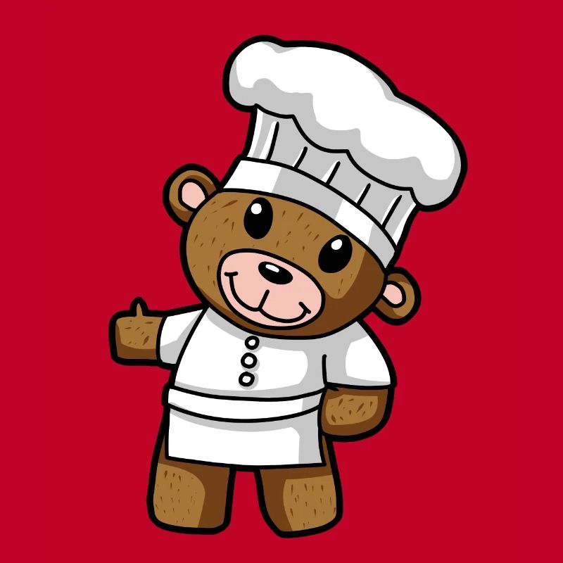 Culinary Art Teddy Chef Kitchen Drawing Comic Bear