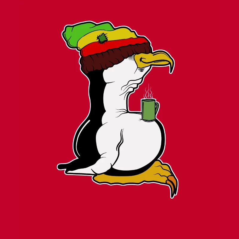 Tux Linux Penguin Coffee Break Computer Geek Rasta