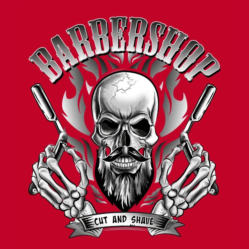 Barbershop Totenkopf oder Schädel mit Glatze
