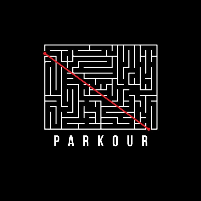 Parkour - solve maze, red thread, shortcut