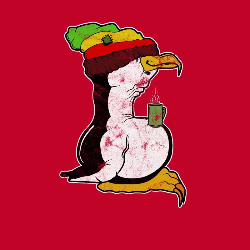 Tux Linux Penguin Coffee Break Computer Nerd Retro