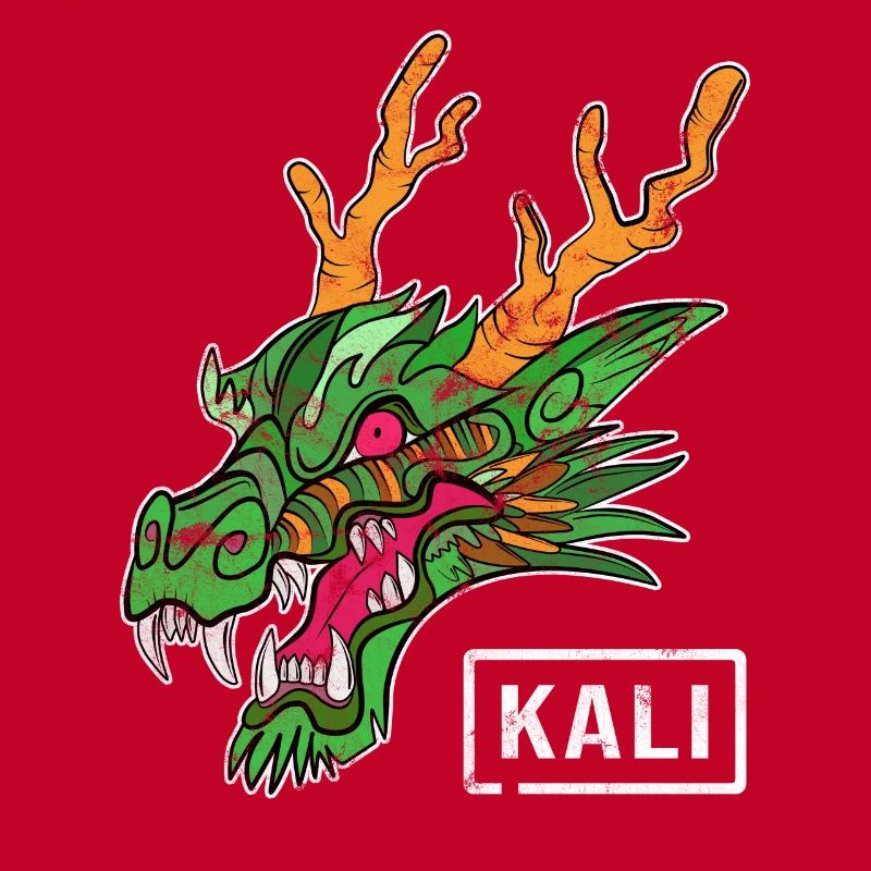 Kali Linux Computer Administrator Tux Dragon Head