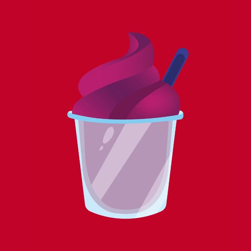 Slush Eis rotes Slush mit Strohhalm