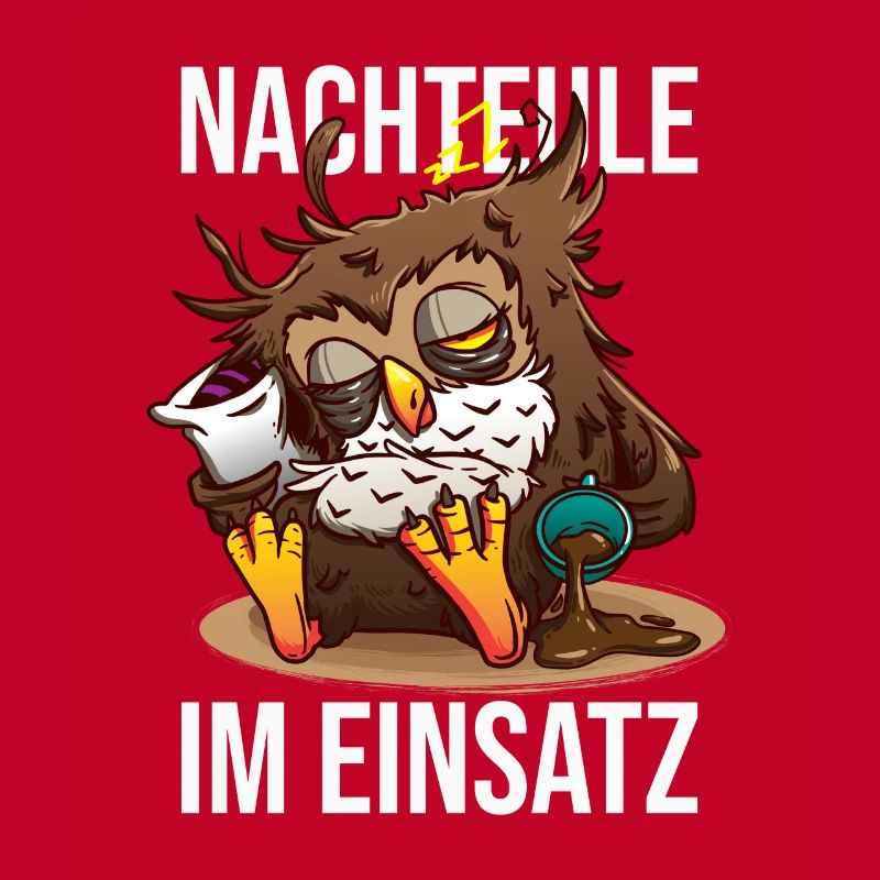 Nachteule Im Einsatz Müde Eule Nachtmensch