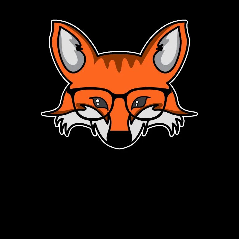 Smart nerdy fox with glasses