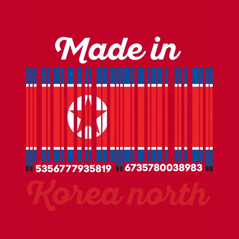 drapeau de code à barres corée nord