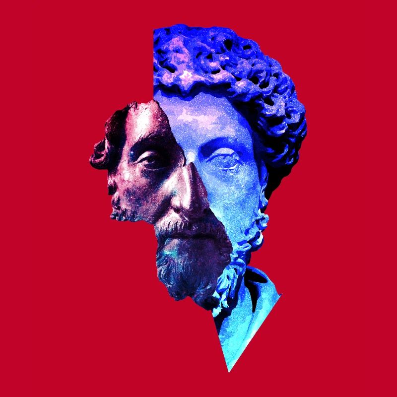 Stoikismus Marcus Aurelius Lila Universum Kunstwerk