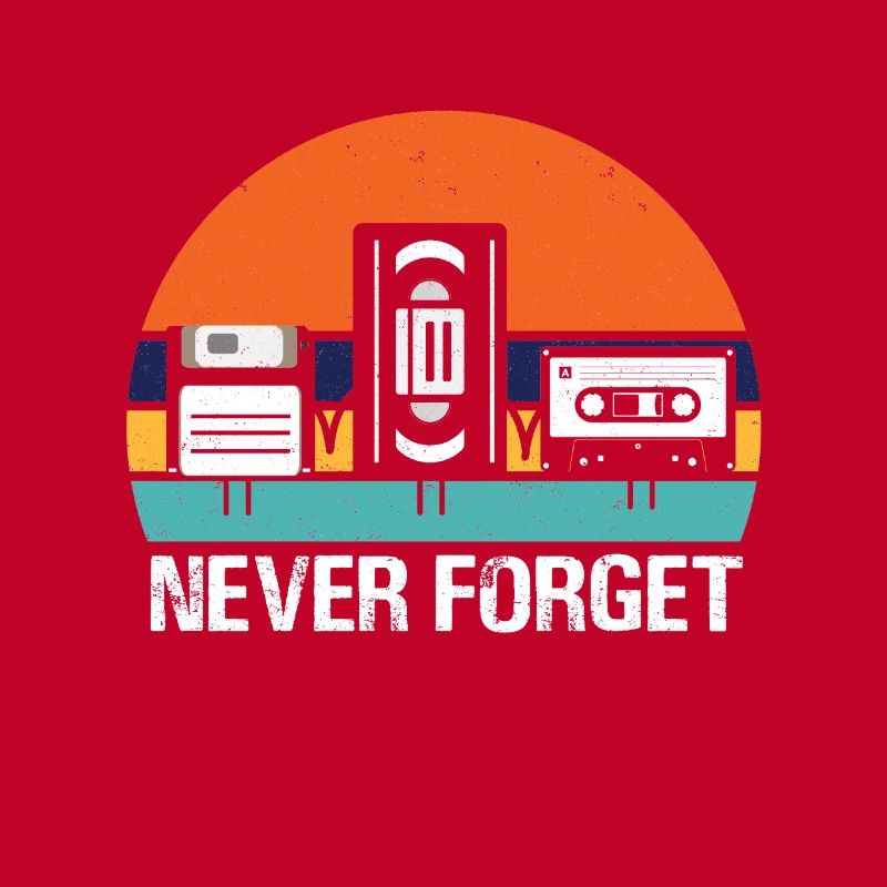 VHS Diskette & Kassette Never Forget - Retro Stuff