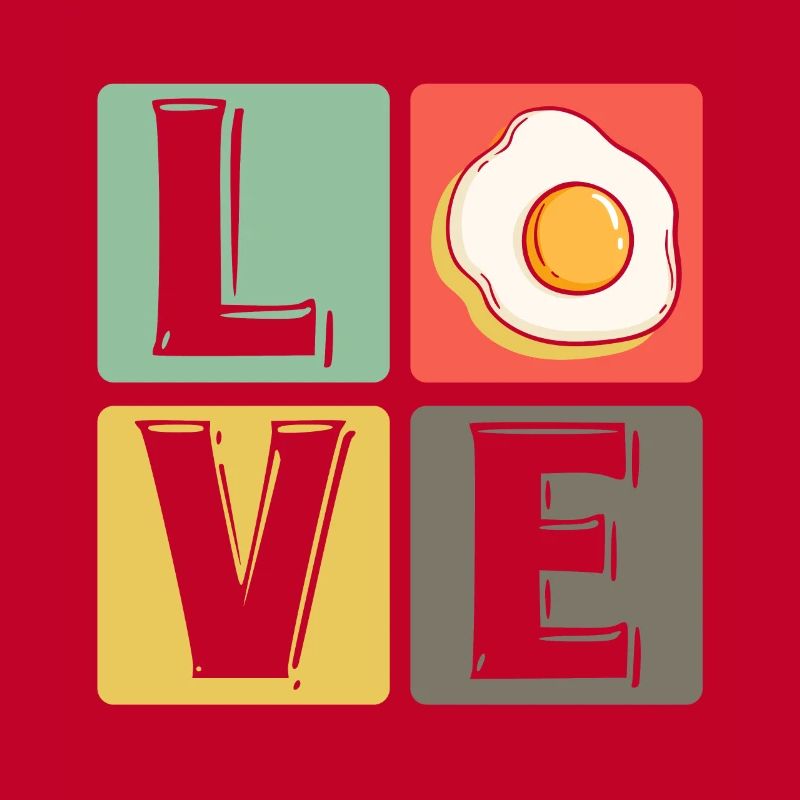 Eggs Fried Egg Scrambled Eggs Love Breakfast Gift