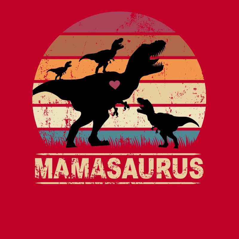 Mamasaurus Dinosaurier Herz Drillinge Muttertag