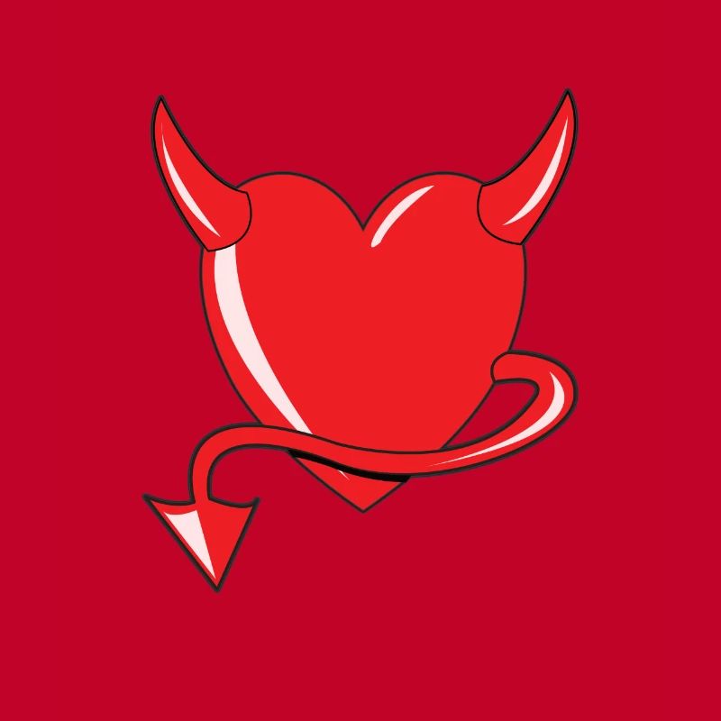 Red Heart - Devil Heart - Devil's Heart - Gift