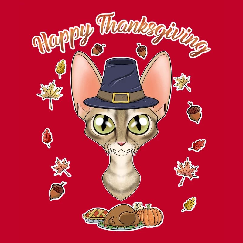 Devon Rex Cat Lover I Happy Thanksgiving