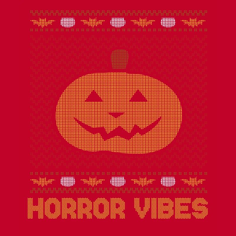 Stitch Pattern Pumpkin Creature Horror Halloween