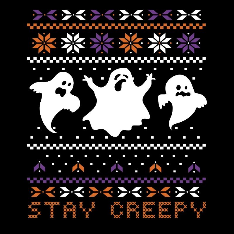 Stitch Pattern Ghost Creatures Creepy Halloween