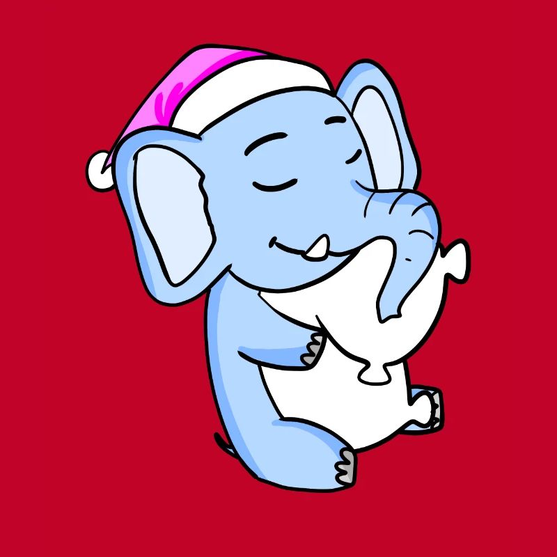 Elephant with pillow and sleeping cap