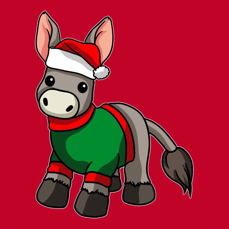 Âne avec pull de Noël