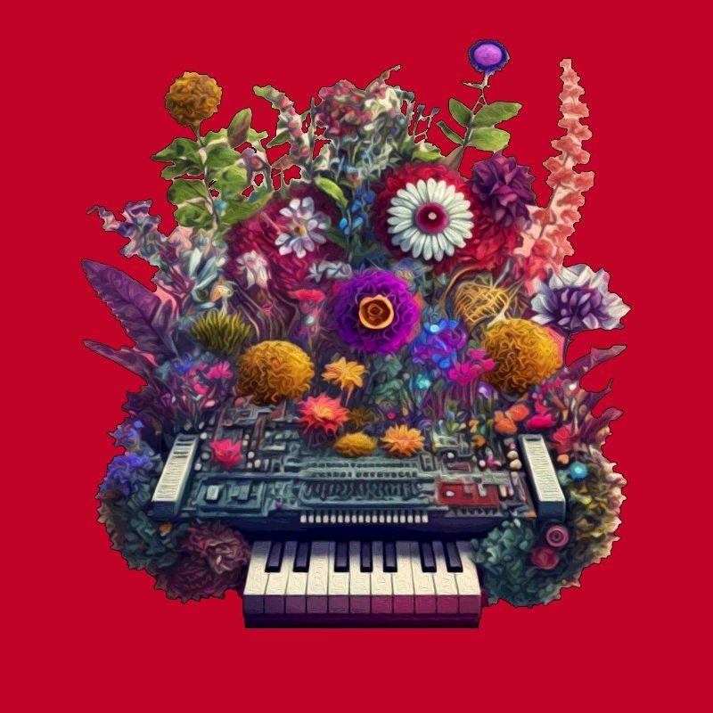 Floral Synthetizer komplizierte Blumen DJ Artwork