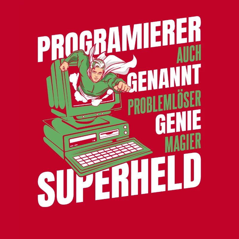 Entwickler Coder Programmierer Superheld