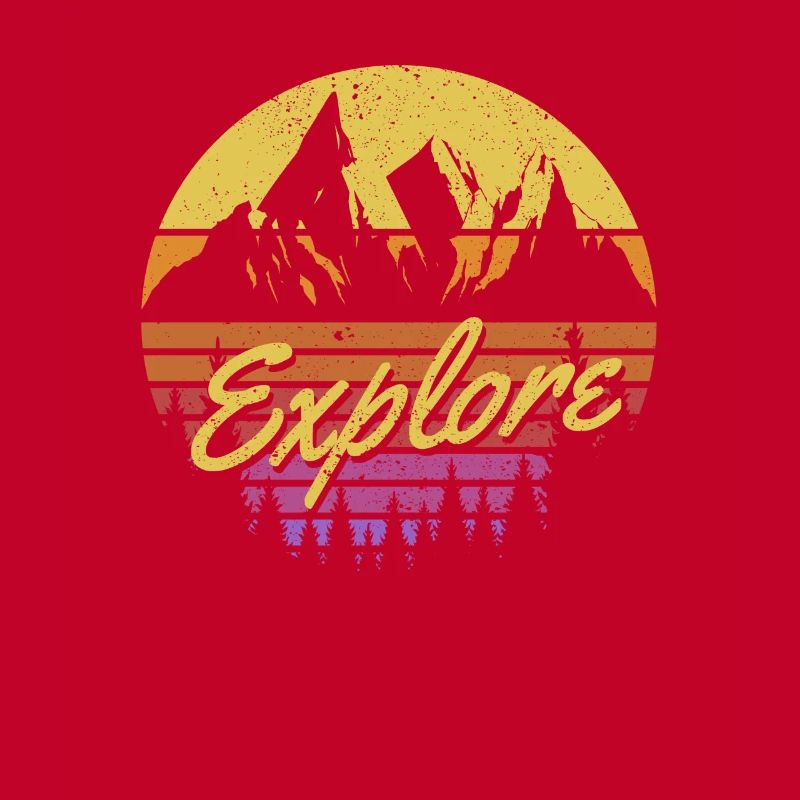 Découvrez Retro Rainbow Gradient Mountain
