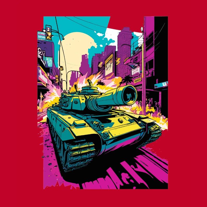 Panzer Pop Art Comic Style Leopard Panzer