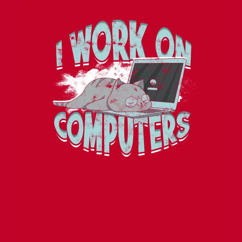 ICH ARBEITE AN COMPUTERN - Cat und Computer - Technik