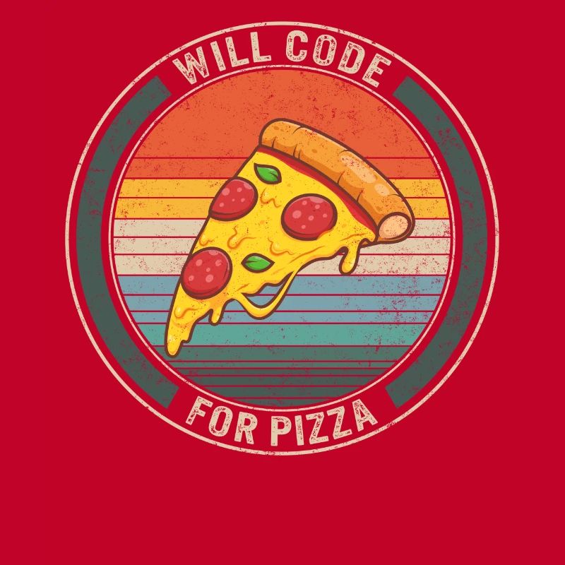 Programmer Shirt, Will Code For Pizza Tee, Funny