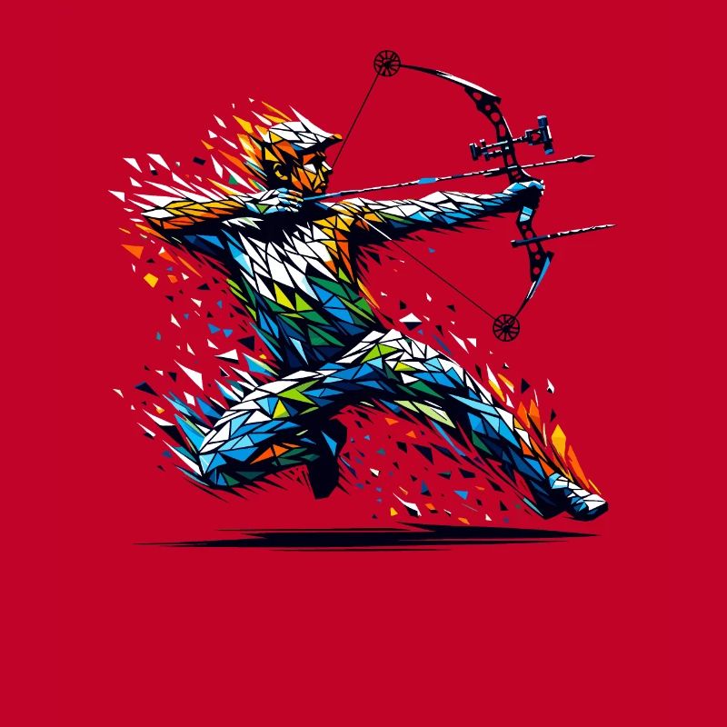 Polygon Art Archer Tir à l’arc Arc Et Flèche Archers