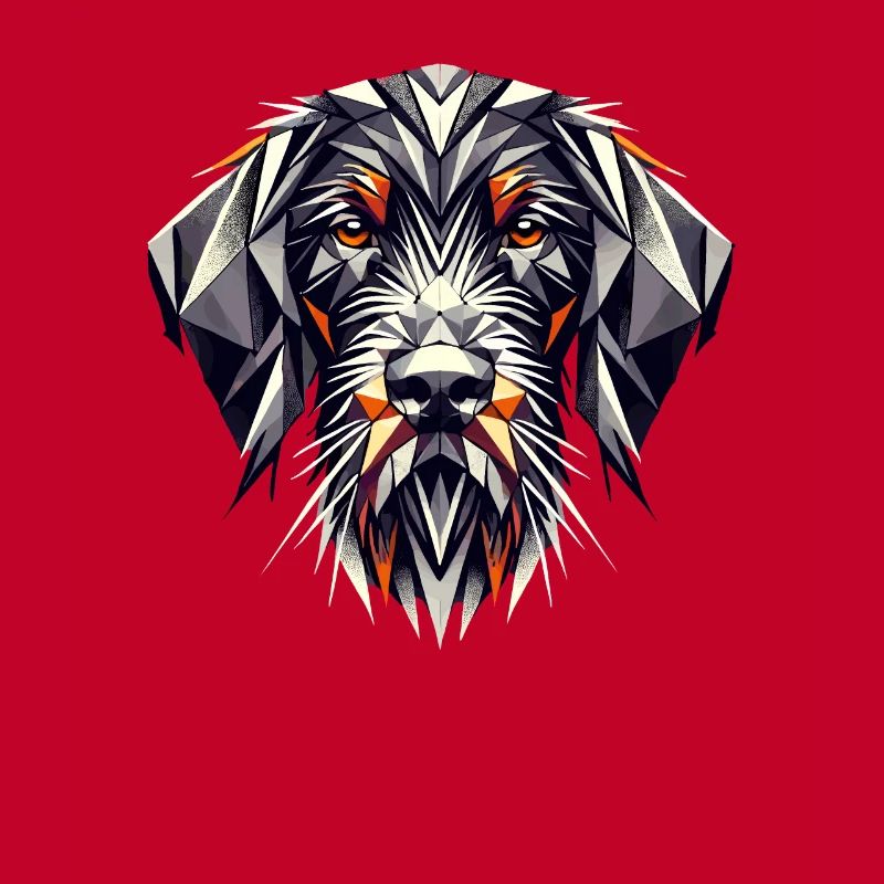 Geometric Art German Wirehaired Pointer