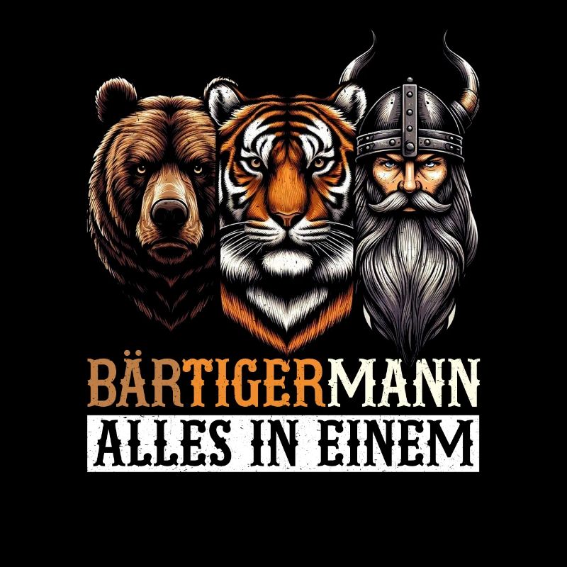 BÄRTIGERMANN Wikinger Bart Mann Tiger Lustige