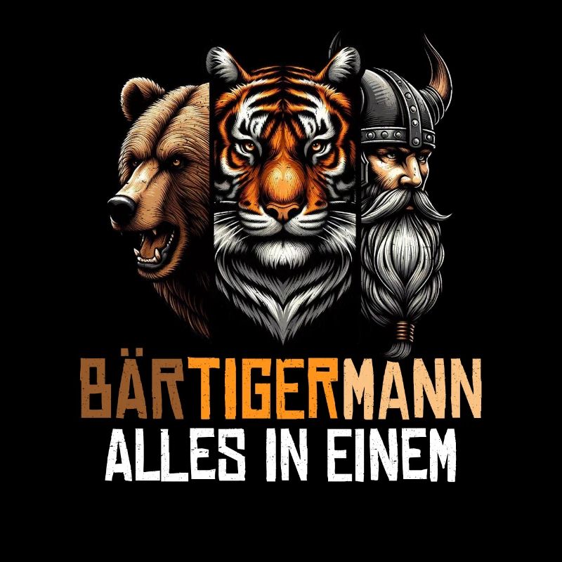 BÄRTIGERMANN Wikinger Bart Mann Tiger Lustige