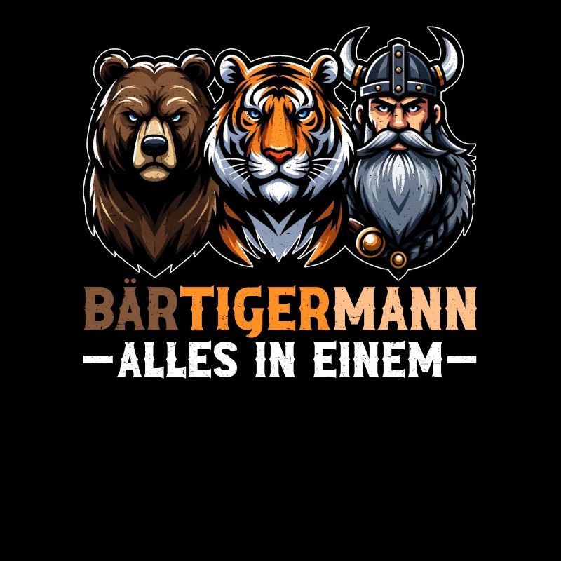 BÄRTIGERMANN Wikinger Bart Mann Tiger Lustige