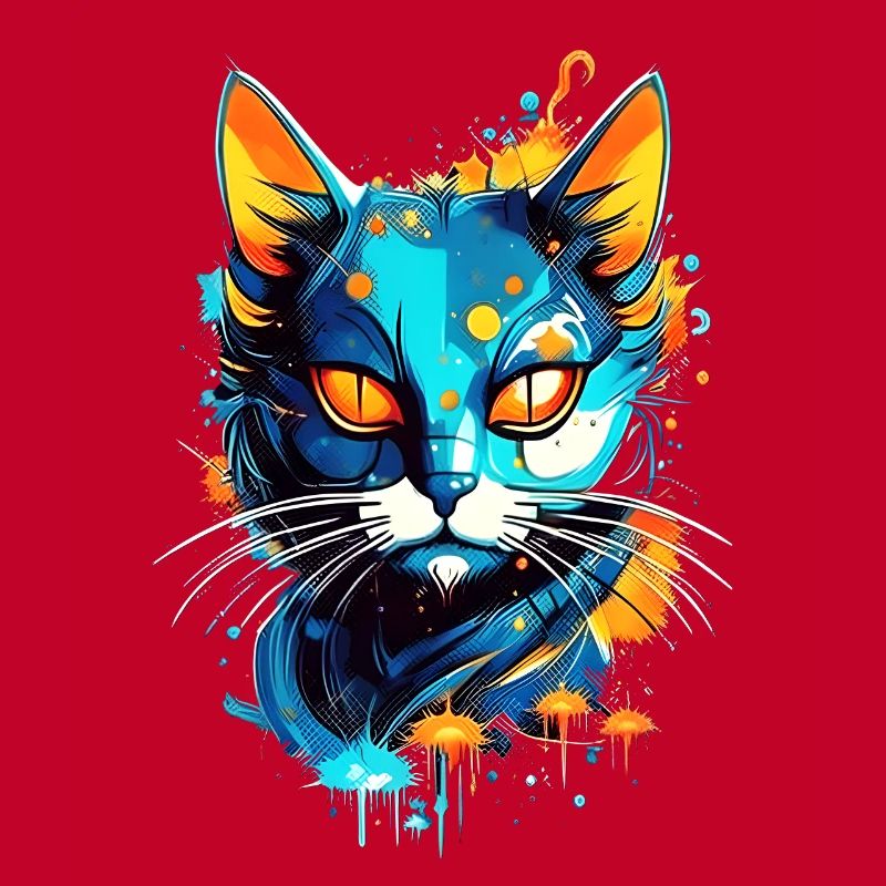 Chat de l’espace coloré