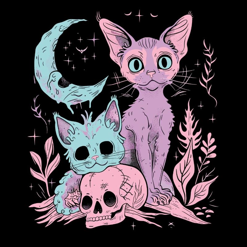 Kawaii Cat Pastel Goth Devilish