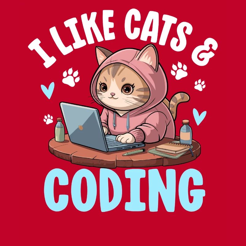 I Like Cats and Coding Nerd Design