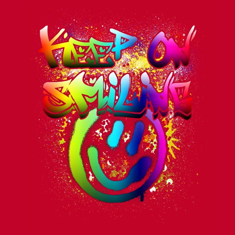 Conception de graffiti de visage heureux coloré