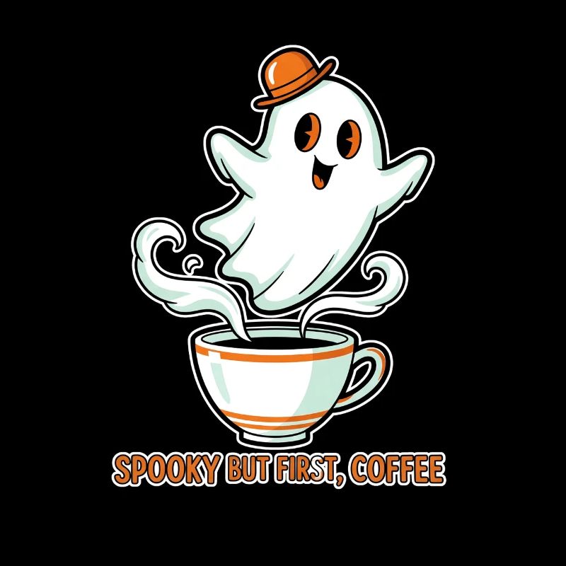 Spooky Ghost with Coffee