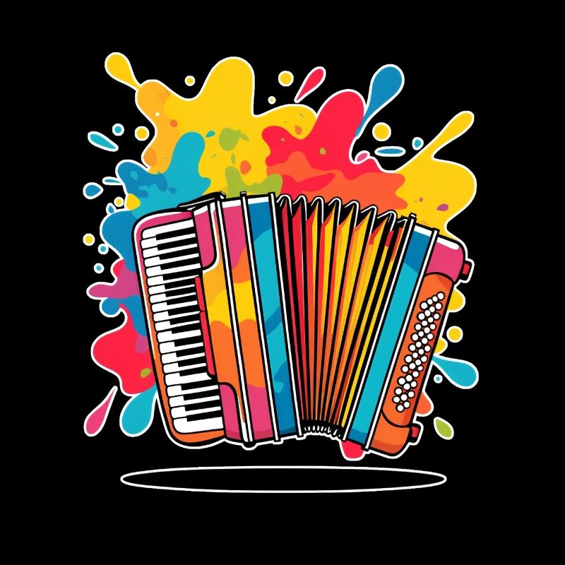 Instruments de musique colorés avec des éclaboussures