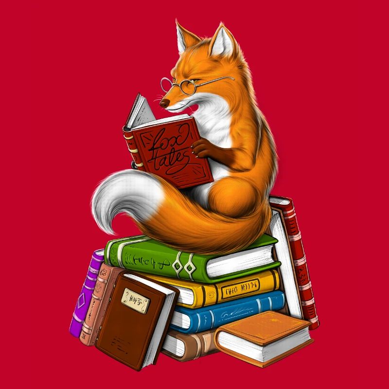 Fuchs liest ein Buch