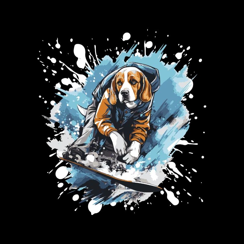 Beagle Chien Snowboard