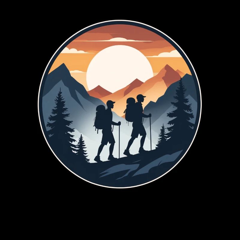 Sunset Hiker Round Logo