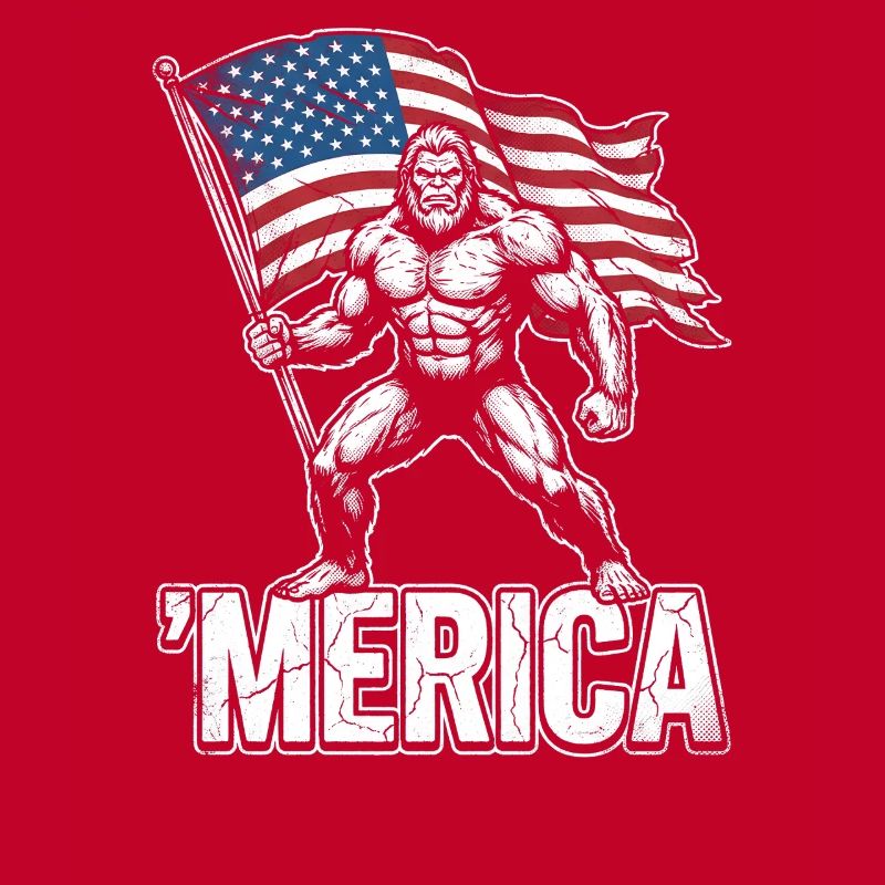 America Bigfoot Funny 4th of July Bigfoot Ameri