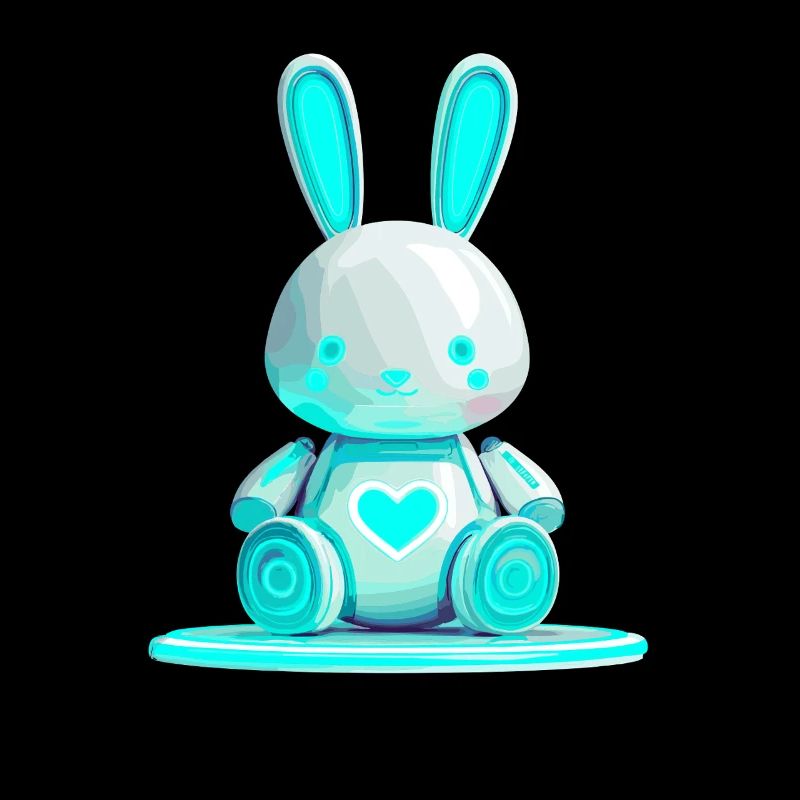 Glowing bunny robot with heart