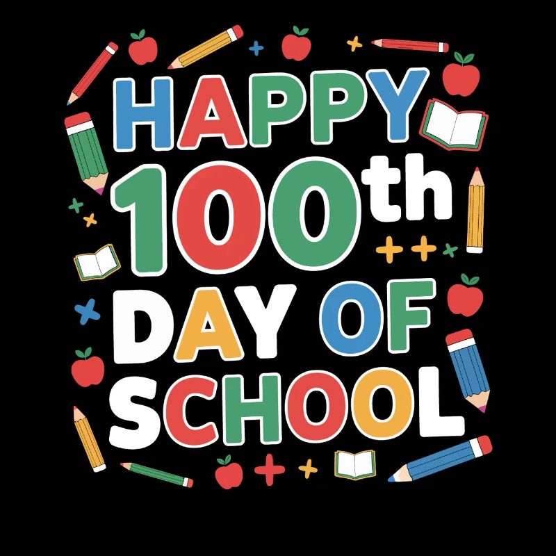 Joyeux 100e jour d’école – une école colorée