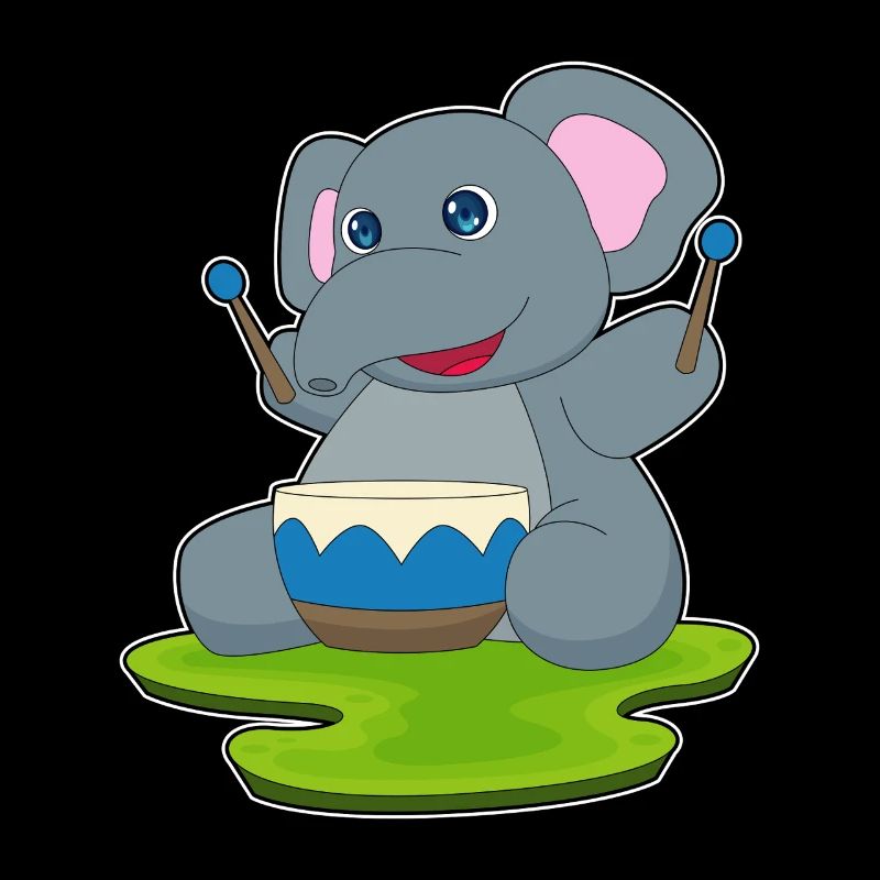 Elefant Musiker Trommel Musik