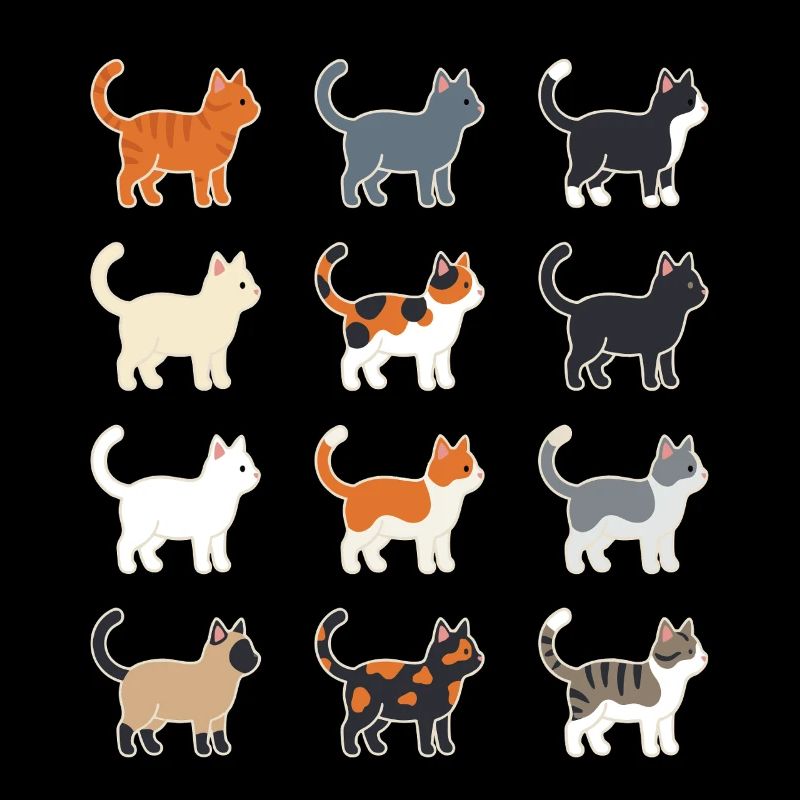 Grille d’illustration des chats