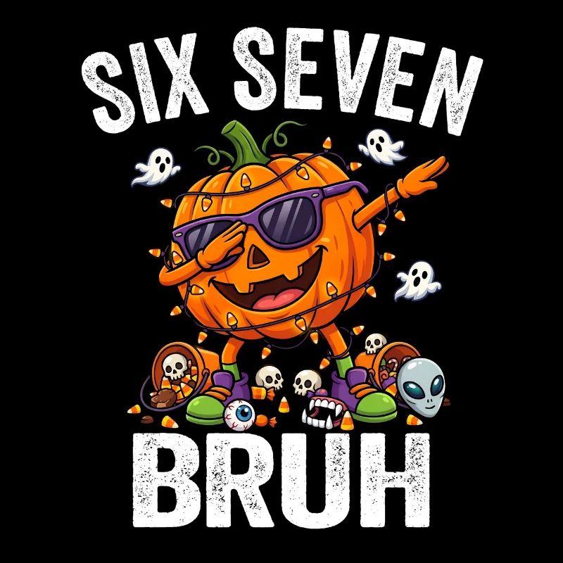 Dabbing Pumpkin Six Seven Bruh 6 7 Halloween 67