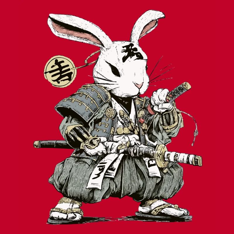 Rabbit Samurai Warrior with Katana